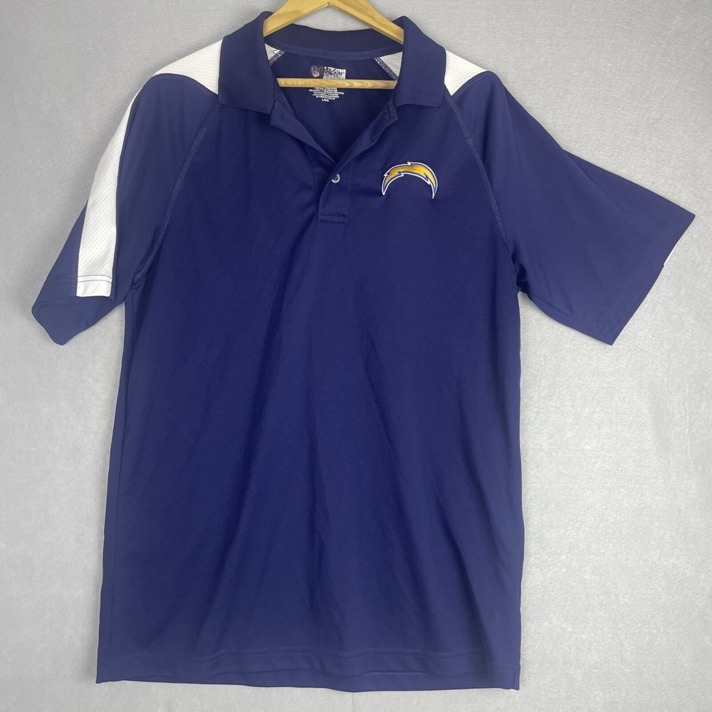 NFL Team Apparel Los Angeles Chargers Polo Shirt‎ Mens Large Navy Blue